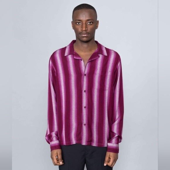 Stussy Other - Stussy Men's Striped Purple Shirt Size S In EUC